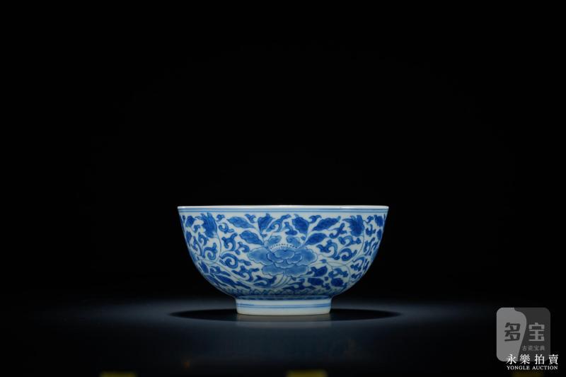 清康熙 青花缠枝牡丹纹碗 - 图5